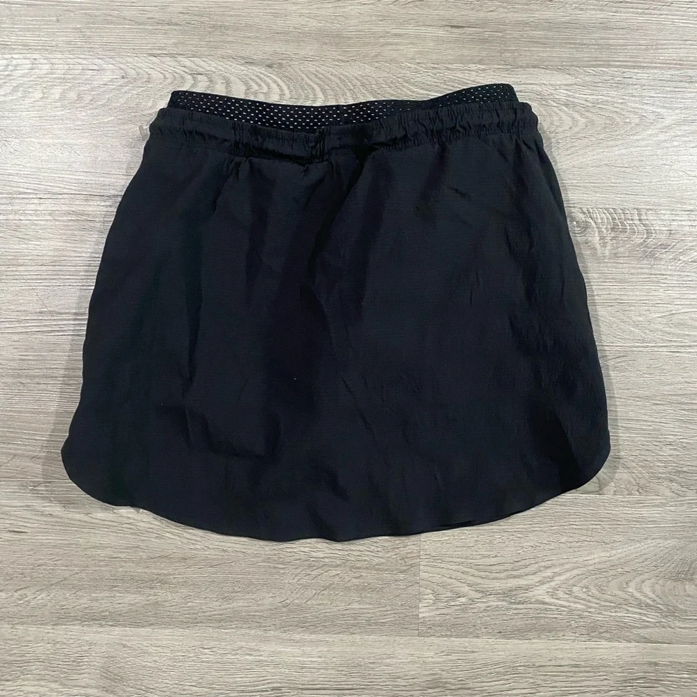 Athleta Crest‎ Skorts Skirt Black Active Tennis Swim Pickleball Drawstring